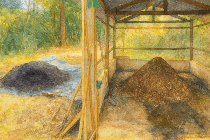 Ilustração do Setor de Compostagem do Centro de Aquicultura da UNESP