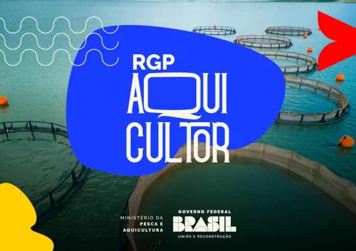 Tanques-rede de aquicultura no mar com arte do RGP Aquicultor