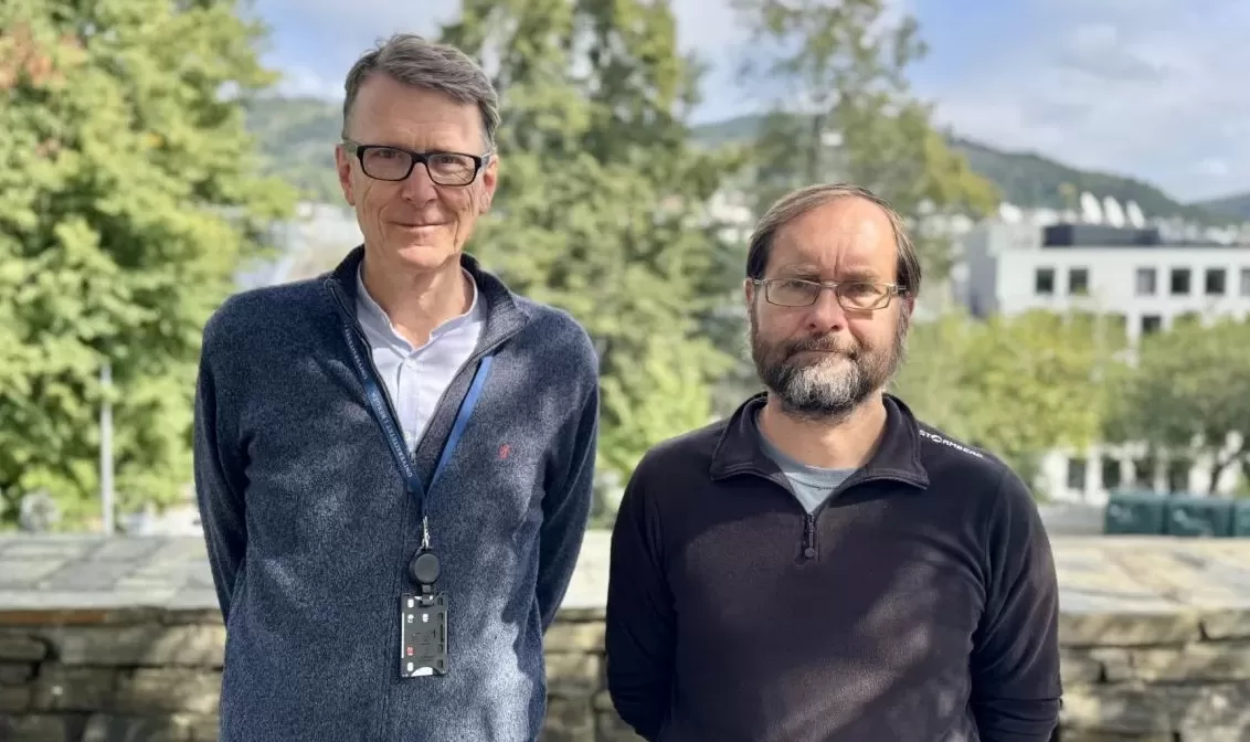 Professor Ivar Rønnestad e o pesquisador Sergei Budaev, da UiB, líderes do projeto FishMet de gêmeo digital para aquicultura