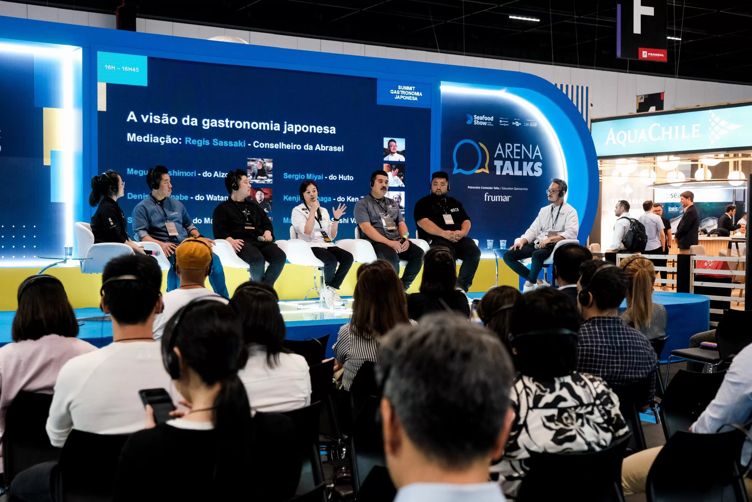 Painel sobre gastronomia japonesa na Arena Talks da Seafood Show Latin America 2025