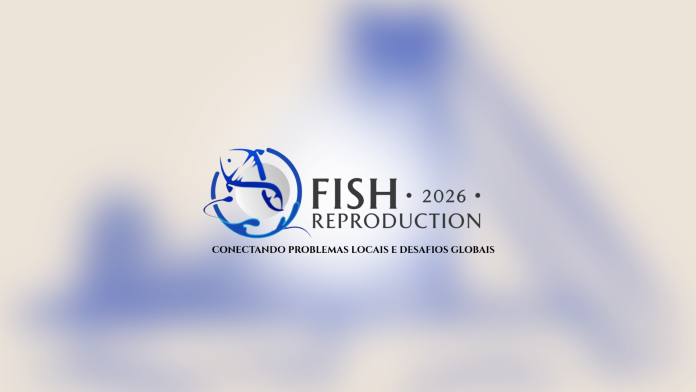 Logomarca do Fish Reproduction 2026, o 4º Workshop Brasileiro de Reprodução de Peixes, com o tema Conectando Problemas Locais e Desafios Globais